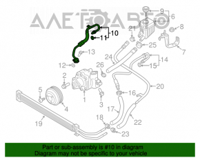 Furtun de presiune înaltă pentru direcția asistată Porsche Cayenne 958 11-17