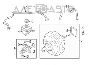 Rezervorul principal de frână cu cilindru Porsche Cayenne 958 11-17 cu capac