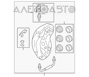 Suportul frontal stânga Porsche Cayenne 958 11-17 turbo cu 6 pistoane de 390 mm, cu placuțe de frână.