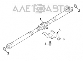 Arborele cardanic lung pentru Porsche Cayenne 958 11-17 3.6, 3.0 are o manșetă ruptă.