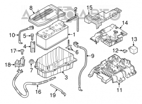 Instalație electrică sub capotă cu bloc de siguranțe pentru Porsche Cayenne 958 11-17