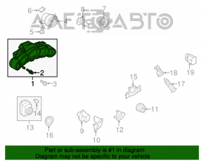 Panoul de instrumente al Porsche Cayenne 958 11-17 din SUA are acul scos, cu depuneri pe partea din spate a geamului.