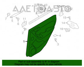 Обшивка двери карточка задняя правая Subaru Forester 14-18 SJ черн