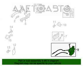 Blocarea ușii din față dreapta a Subaru Forester 14-18 SJ