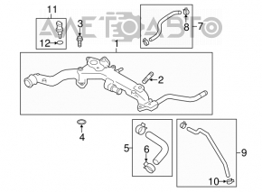 Патрубок системы охлаждения металл Subaru Forester 14-18 SJ 2.5