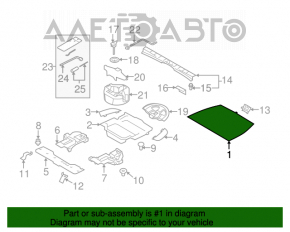 Capacul portbagajului Subaru Forester 14-18 SJ negru, rupturi, necesita curatare chimica