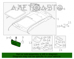 Козырек правый Subaru Forester 14-18 SJ серый, большой, без крючка