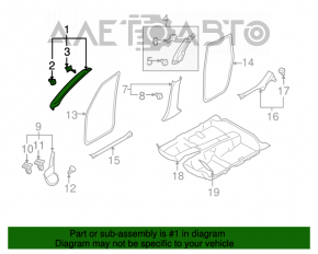 Capacul suportului frontal dreapta de sus Subaru Forester 14-18 SJ gri.