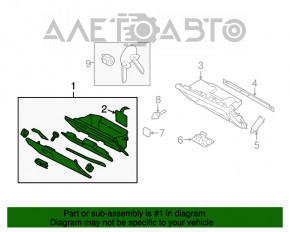 Перчаточный ящик, бардачок Subaru Forester 14-18 SJ серый, царапины