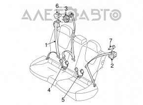 Centura de siguranță din spate dreapta pentru Subaru Forester 14-18 SJ, culoare neagră.