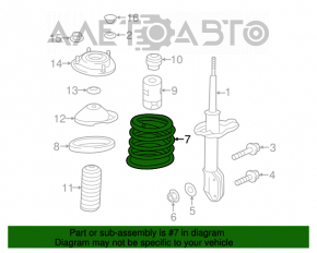 Arcul de suspensie din față dreapta pentru Subaru Forester 14-18 SJ, rigiditate violet-albastru