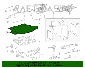 Capota portbagajului Toyota Avalon 13-18 hibrid, neagră, cu zăbrele.