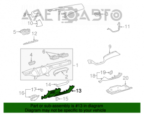 Накладка колени водителя Toyota Avalon 13-18 черная, царапина