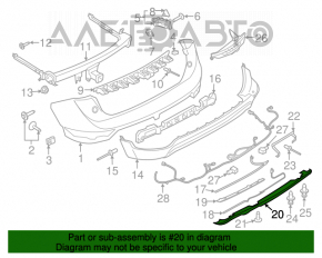 Capacul buzei barei spate pentru Lincoln MKC 15- pentru carlig de remorcare