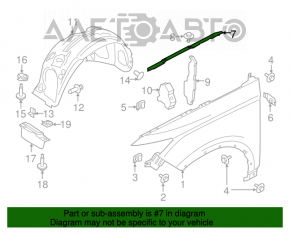 Garnitură aripă capot-dreapta Lincoln MKC 15