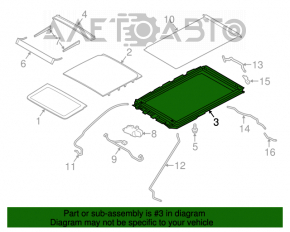 Mecanismul de deschidere a plafonului panoramic al modelului Lincoln MKC 15