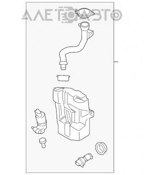 Бачок омывателя Lincoln MKC 15- с горловиной и крышкой, без датчика