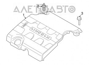 Накладка двигателя Lincoln MKX 16- 3.7 правое верх крепление надорвано, потертости