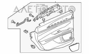 Capacul usii spate dreapta Lincoln MKZ 13-16 din piele, negru cu insertie gri.