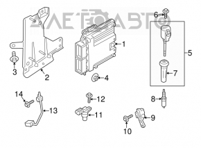 Blocul ECU al calculatorului motorului Lincoln MKZ 13-20 hibrid.