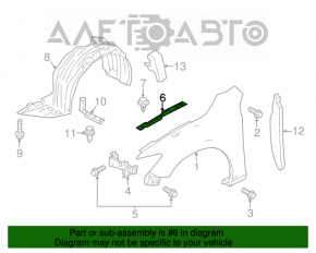 Garnitură aripă capotă - aripă dreapta Mazda 6 13-21