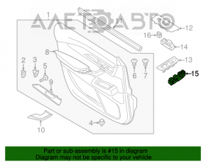 Controlul geamului electric din față, stânga, Mazda CX-9 16-