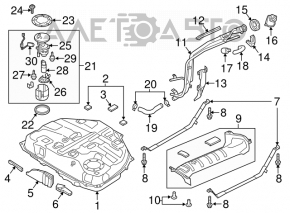 Rezervorul de combustibil Mazda CX-9 16- FWD