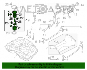 Pompă de combustibil, pompă de benzină Mazda CX-9 16- cu ștut deteriorat.