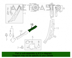 Capacul pragului din spate dreapta pentru Mazda CX-9 16- negru, uzat.