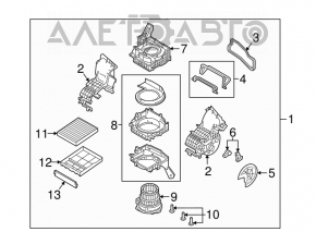 Motorul ventilatorului de încălzire Mazda CX-9 16-