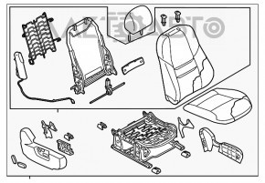 Пассажирское сидение Mazda CX-9 16- без airbag, электро, кожа черн