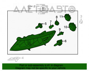 Фара передняя правая Kia Optima 11-13 дорест галоген