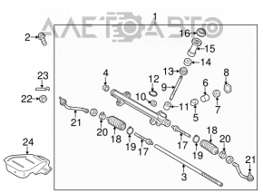 Bară de direcție cu capăt de tijă stânga Kia Optima 11-15 cu defect de filet.