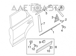 Decorație inferioară ușă stânga spate Kia Sorento 10-15 nou original OEM