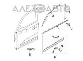 Decorație inferioară ușă față dreapta Kia Sorento 10-15 nou original OEM