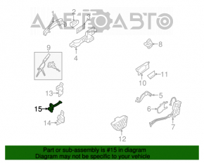 Limitatorul de ușă din fața dreapta Kia Sorento 10-15 tip 2