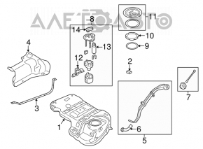 Rezervorul de combustibil Hyundai Santa FE Sport 13-18 FWD