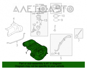 Топливный бак Kia Sorento 10-15 2.4, 3.3 FWD