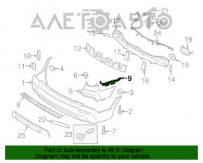 Suportul de bara spate stanga pentru Kia Sorento 11-15