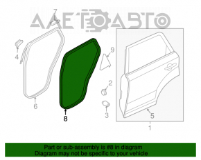 Уплотнитель дверного проема задний левый Kia Sorento 10-15