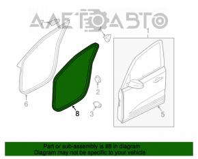 Garnitură de etanșare a cadrului ușii, dreapta față, Kia Sorento 10-15