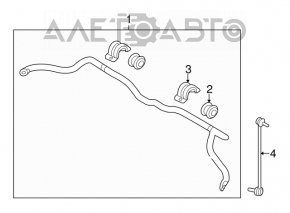 Bară stabilizatoare față dreapta Hyundai Santa FE Sport 13-18, nouă, originală OEM.