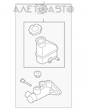 Cilindrul principal de frână cu rezervor Kia Sorento 14-15 restilizat.