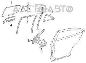 Geam electric cu motor spate stânga Lexus ES300h ES350 13-18