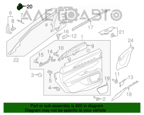 Controlul geamului electric din partea dreapta față Lincoln MKX 16- negru, cu capac negru mat.