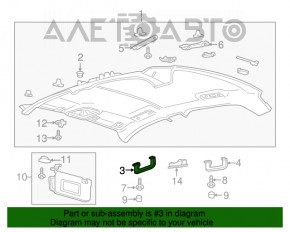 Ручка потолка правая Lincoln MKC 15- черн