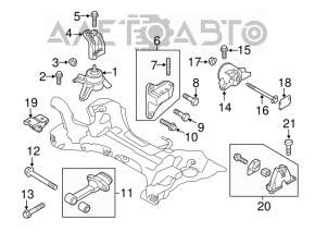 Pernele motorului stâng Hyundai Sonata 11-15 hibrid