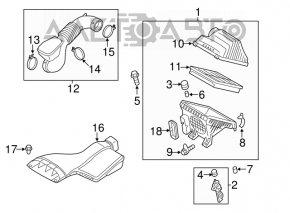 Priză de aer pentru Hyundai Sonata 11-15 hibrid nou original