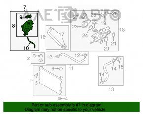 Rezervor de expansiune pentru răcire Hyundai Sonata 11-15 cu capac