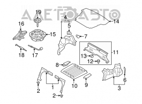 Capacul arcului drept Hyundai Sonata 11-15 negru.